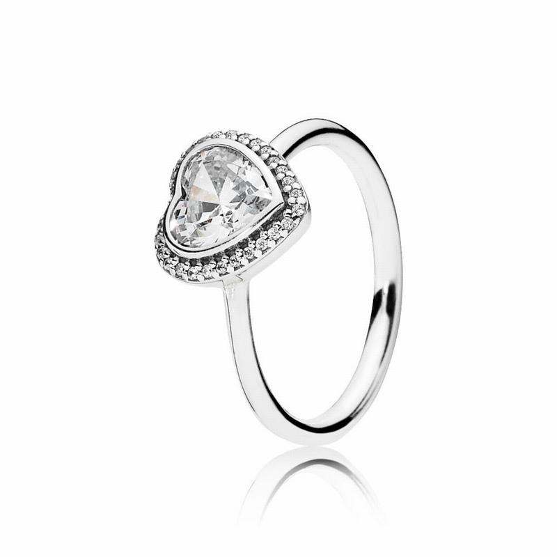 Pandora Australia Sparkling Love Heart Promise Ring - Sterling Silver | DLYZMJ098